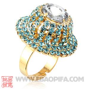 大牌合金水钻戒指