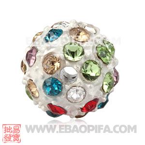 Wholesale 10mm Sambarla Style Handmade Pave Crystal Alloy Beads