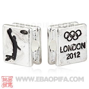 Wholesale London 2012 Olympics Basketball Square Alloy Beads 