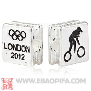 Wholesale London 2012 Olympics Cycling BMX Square Alloy Beads 