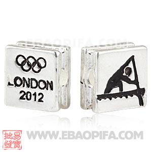 Wholesale London 2012 Olympics Canoe Sprint Square Alloy Beads 