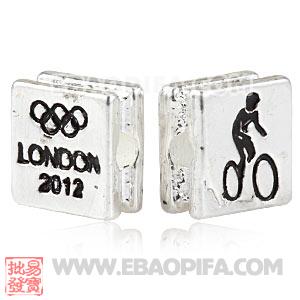 Wholesale London 2012 Olympics Cycling Mountain Bike Square Alloy Beads 