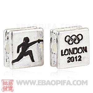 Wholesale London 2012 Olympics Fencing Square Alloy Beads 