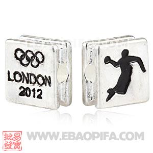 Wholesale London 2012 Olympics Handball Square Alloy Beads 