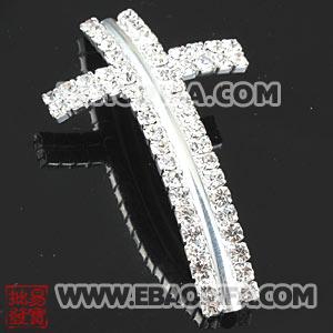 Wholesale Handmade Silver Plated Cross Charms Beads With Crystal 