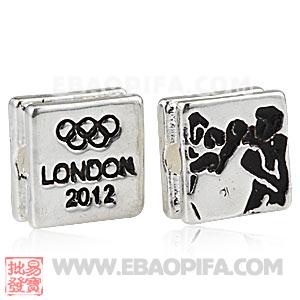 Wholesale London 2012 Olympics Boxing Square Alloy Beads 