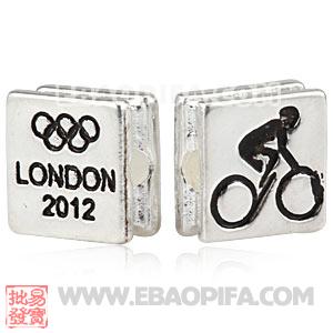 Wholesale London 2012 Olympics Cycling Road Square Alloy Beads 