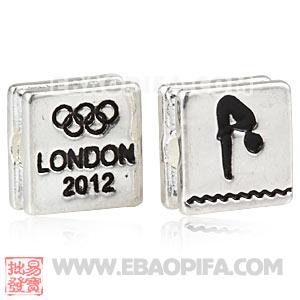 Wholesale London 2012 Olympics Diving Square Alloy Beads 