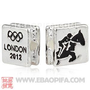 Wholesale London 2012 Olympics Equestrian Jumping Square Alloy Beads 