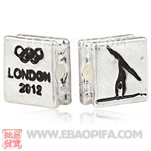 Wholesale London 2012 Olympics Gymnastics Artistic Square Alloy Beads 