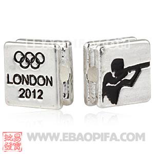 Wholesale London 2012 Olympics Shooting Square Alloy Beads 