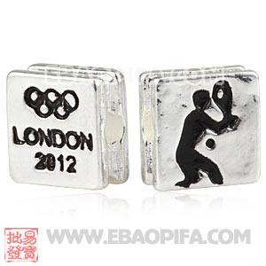 Wholesale London 2012 Olympics Tennis Square Alloy Beads 