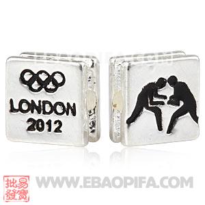 Wholesale London 2012 Olympics Wrestling Square Alloy Beads 