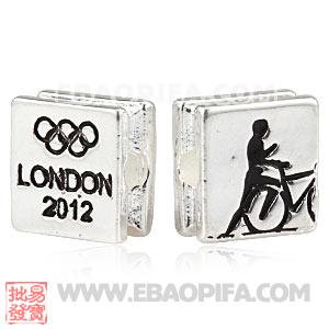 Wholesale London 2012 Olympics Triathlon Square Alloy Beads 