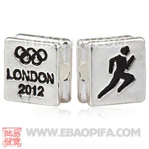 Wholesale London 2012 Olympics Athletics Square Alloy Beads 