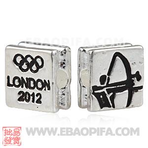 Wholesale London 2012 Olympics Archery Square Alloy Beads 
