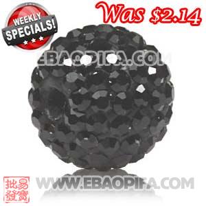 10mm Sambarla style Pave Black Czech Crystal Bead 