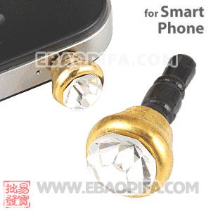 Anti Dust Earphone Jack Plug Accessory With Clear Crystal For Smart Phone 
