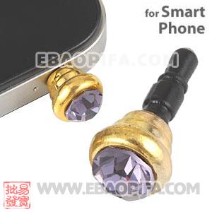 Anti Dust Earphone Jack Plug Accessory With Lavender Crystal For Smart Phone 