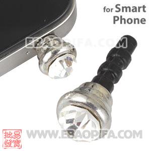 Anti Dust Earphone Jack Plug Accessory With Clear Crystal For Smart Phone 