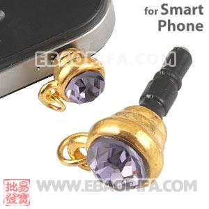 Wholesale Earphone Jack Plug Accessory With Lavender Crystal For Smart Phone 