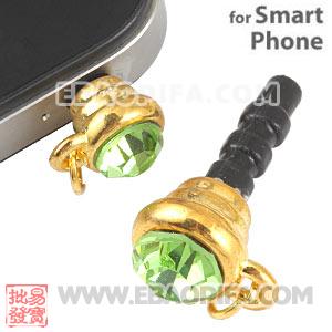 Wholesale Earphone Jack Plug Accessory With Lime Crystal For Smart Phone 