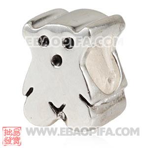小熊烤漆珠子 925纯银彩釉珠子  珐琅烤漆滴油珠子 欧洲珠 大孔珠