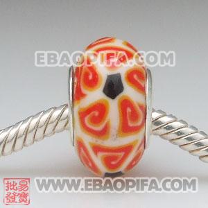 批发软陶彩色大孔珠 925纯银扣 欧洲珠