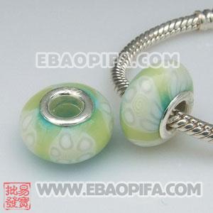批发软陶彩色大孔珠 925纯银扣 欧洲珠