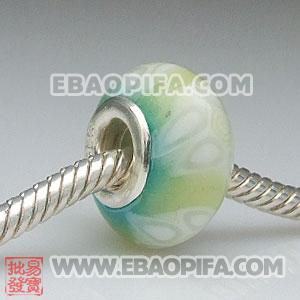 批发软陶彩色大孔珠 925纯银扣 欧洲珠
