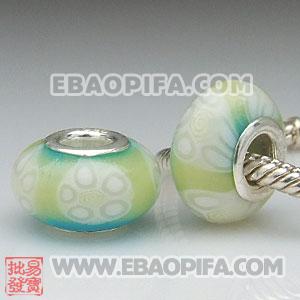 批发软陶彩色大孔珠 925纯银扣 欧洲珠
