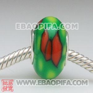 批发软陶彩色大孔珠 925纯银扣 欧洲珠