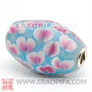 批发橄榄珠 925纯银扣橄榄形琉璃珠吊坠