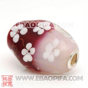 批发橄榄珠 925纯银扣橄榄形琉璃珠吊坠