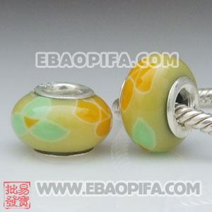 批发软陶彩色大孔珠 925纯银扣 欧洲珠