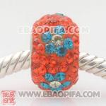 花朵大红奥钻珠子 批发进口奥地利水钻点钻珠 925纯银直通管点钻珠 7X13mm水钻珠
