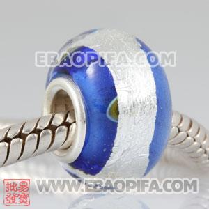 批发欧洲珠 9X13MM大孔琉璃珠 925纯银琉璃珠