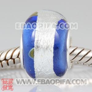 批发欧洲珠 9X13MM大孔琉璃珠 925纯银琉璃珠