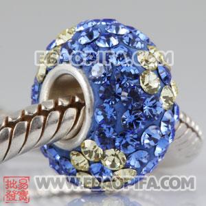 镶混奥钻珠子 批发进口奥地利水钻点钻珠 925纯银直通管点钻珠 7X13mm水钻珠