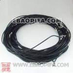黑色皮绳项链 批发46cm 银扣头项链