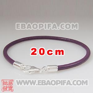 20cm 皮绳925纯银扣头手链 国产皮绳链 进口皮绳链 手链 项链 脚链
