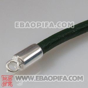 26cm 皮绳925纯银扣头脚链 国产皮绳链 进口皮绳链 手链 项链 脚链