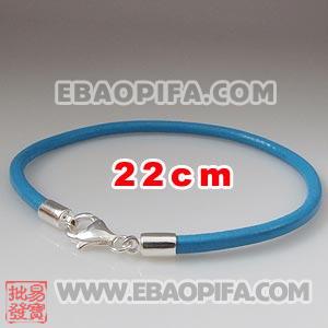 22cm 皮绳链 925纯银龙虾扣