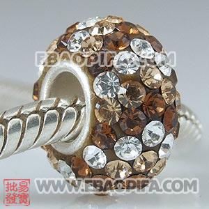 镶混奥钻珠子 批发进口奥地利水钻点钻珠 925纯银直通管点钻珠 7X13mm水钻珠