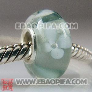 欧洲珠 925纯银管琉璃珠