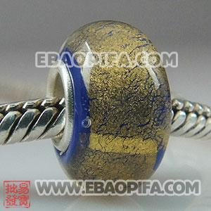 欧洲珠 925纯银管琉璃珠