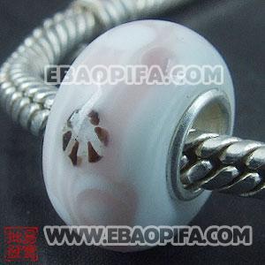 欧洲珠 925纯银管琉璃珠