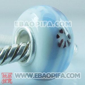 欧洲珠 925纯银管琉璃珠