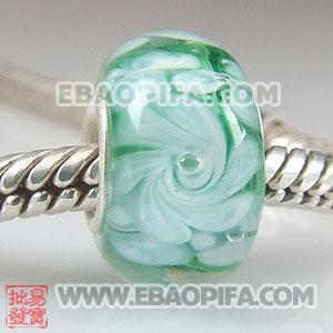 欧洲珠 925纯银管琉璃珠
