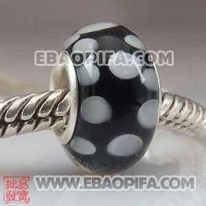 欧洲珠 925纯银管琉璃珠
